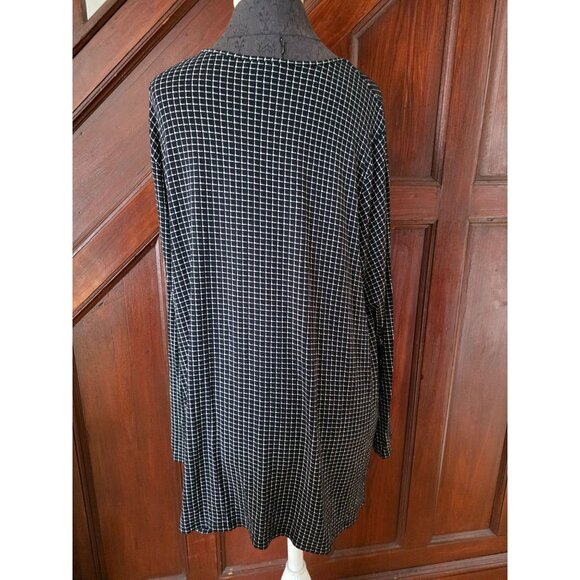 Jjill Wearever Collection Womens 2X Black & White Grid Tunic Top - Picture 2 of 7